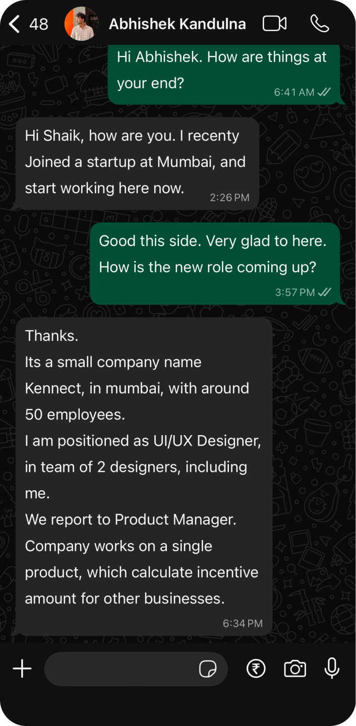 Abhishek testimonial