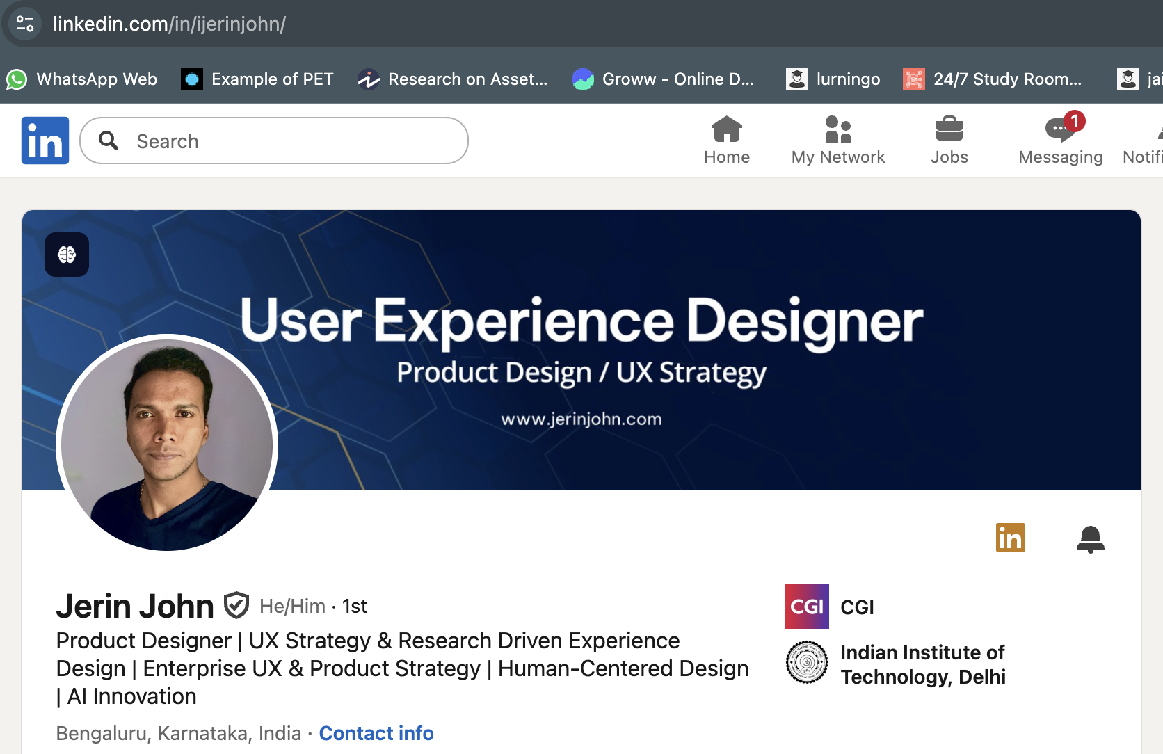 Jerin John LinkedIn profile