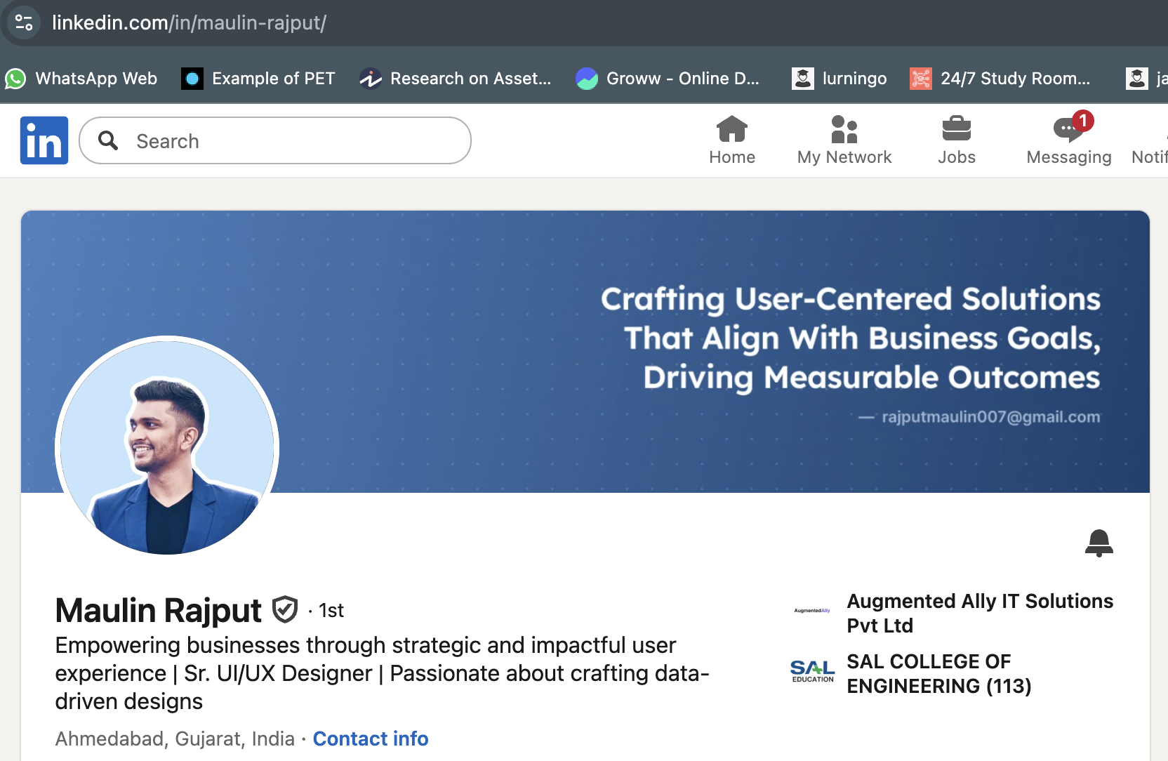 Maulin Rajput LinkedIn profile